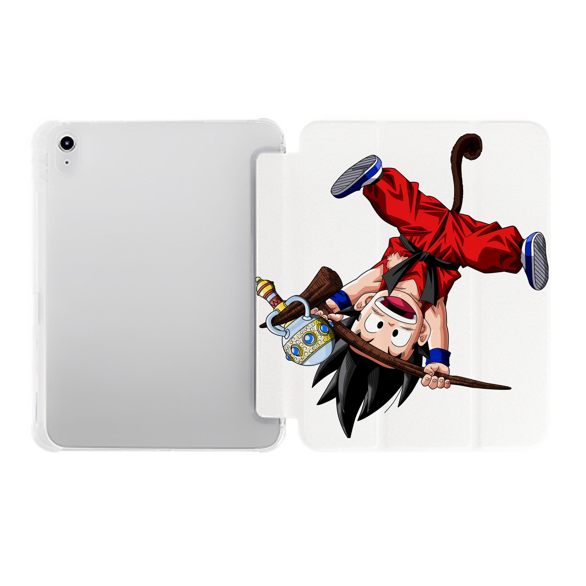 （画像用） ドラゴンボール 孫悟空（そん ごくう）Son Goku カカロット DRAGON BALL Kakarotto IPad ケース ペン収納付き 三つ折りスタンド PUレザー×シリコン 対応機種9.5/10.5/10.9インチ